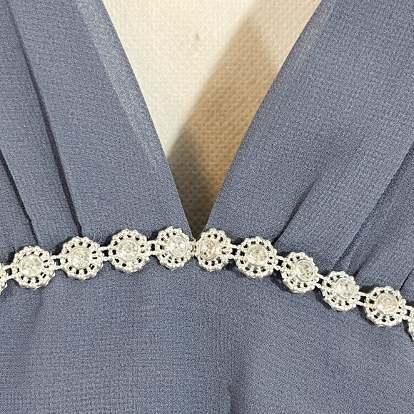 Lulus Heavenly Hues Chiffon Formal Maxi Dress Gown V-neck Empire Waist - Size XS - Picture 6 of 12